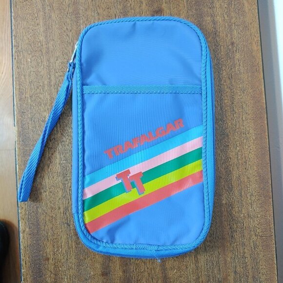 Trafalgar Rainbow Bag Travel Vintage Toiletries Passport Cosmetics Wallet Nylon - Picture 3 of 8